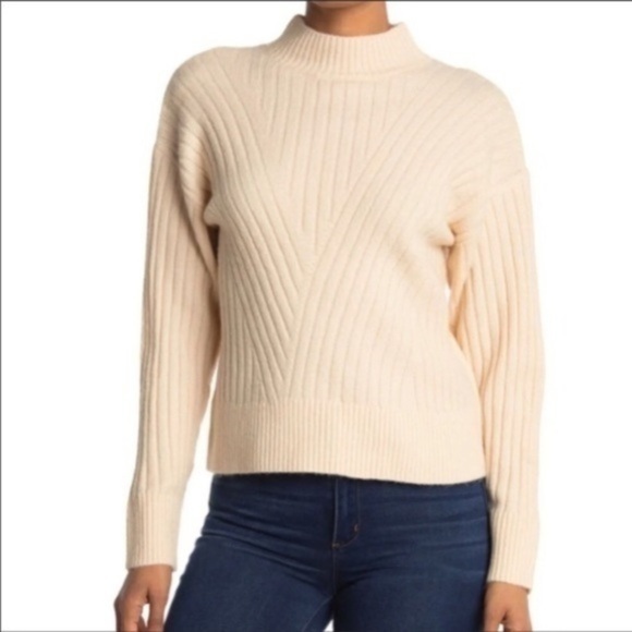 SOPHIE Rue mock turtleneck sweater ribbed Large - Picture 1 of 5